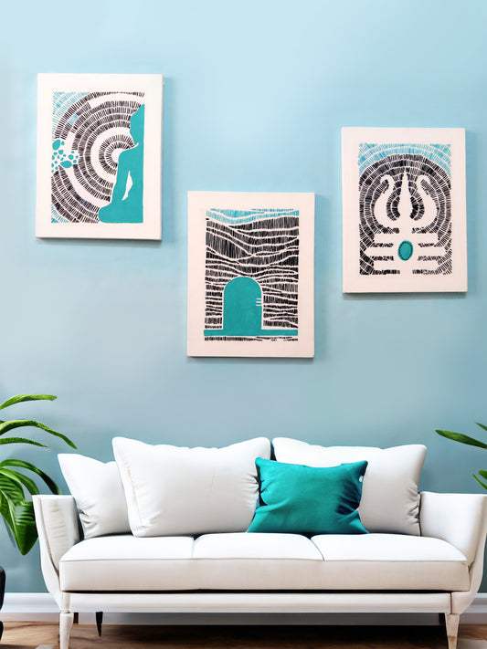 'One is Infinite' Wall Decor Collection: Hand Embroidered and Hand Painted Spiritual Masterpieces