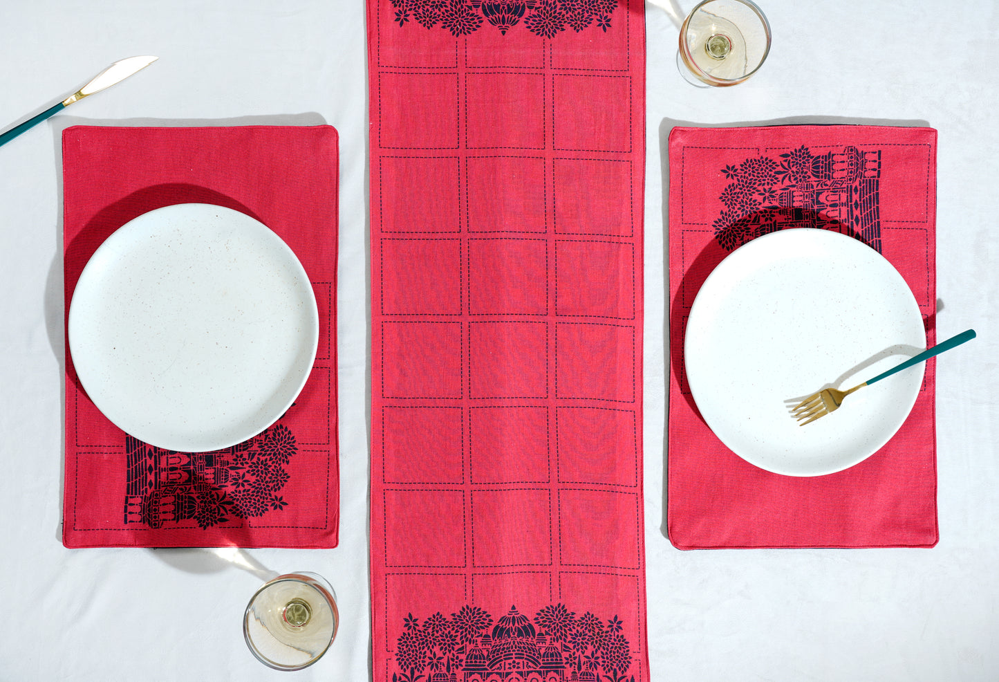 The Temple's Grace cotton Table runner 12x48 Inch