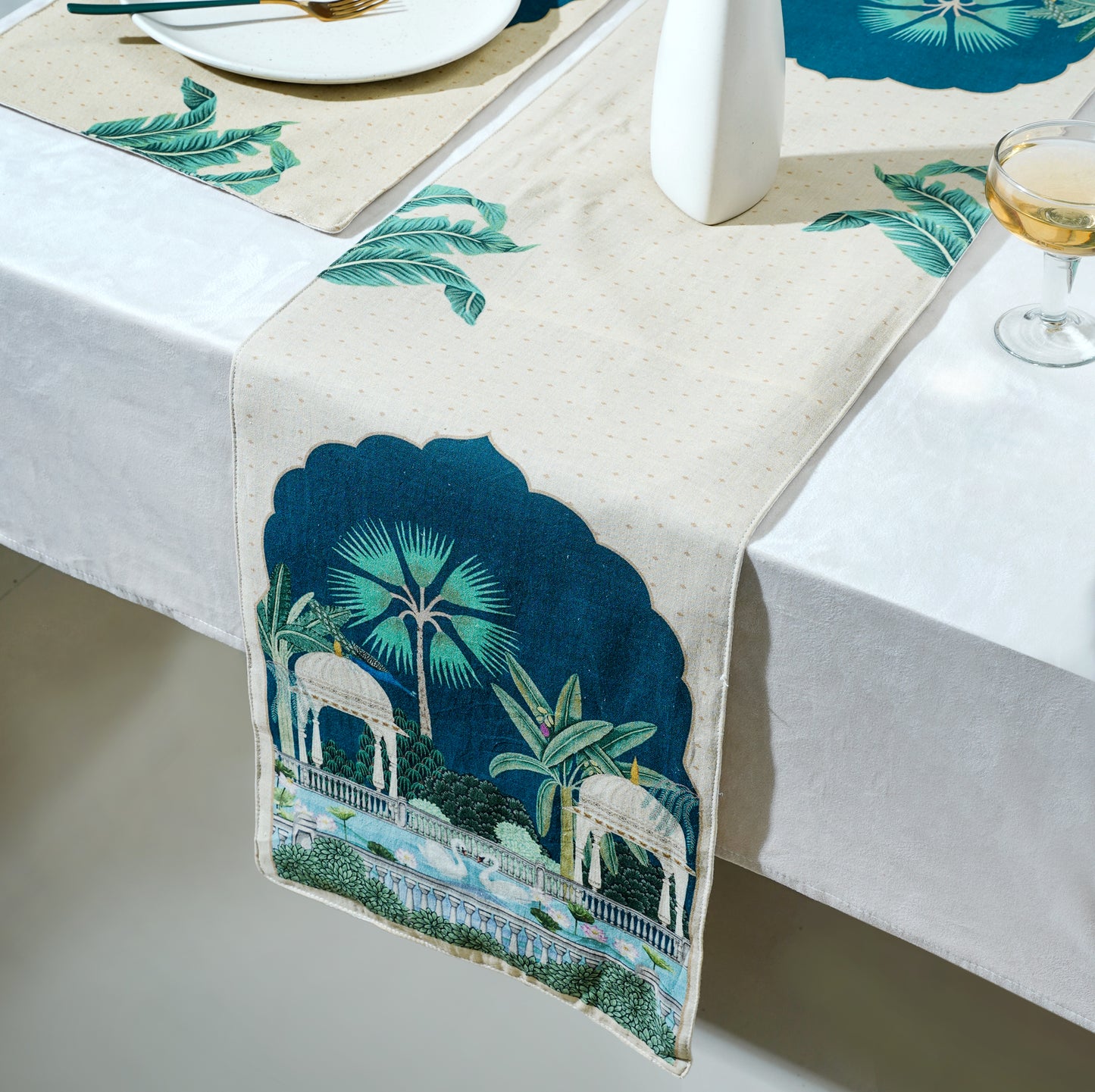 "Royal Opulence" Cotton Table Runner 12x48 Inch