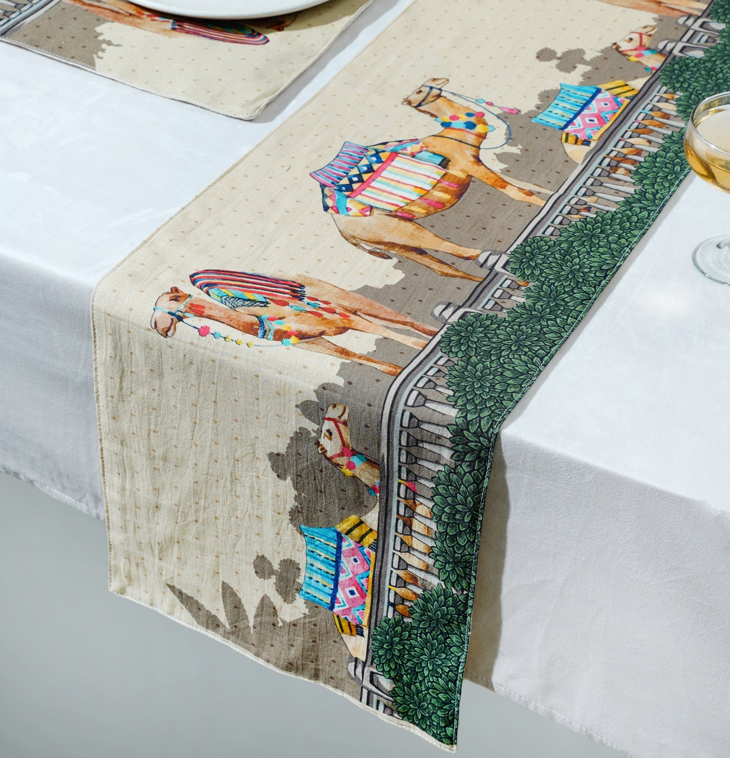 "Royal Opulence" Cotton Table Runner 12x48 Inch