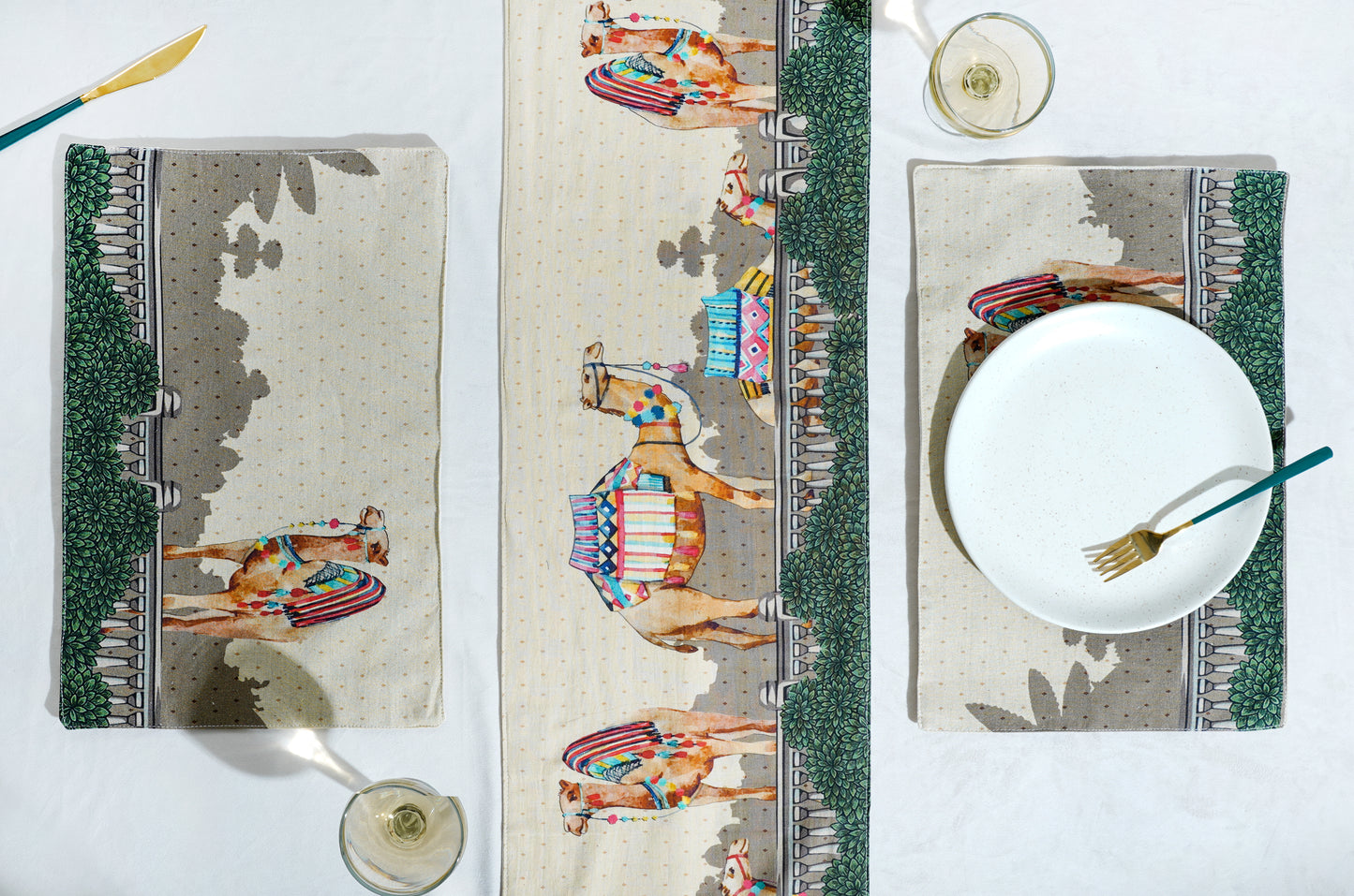 "Royal Opulence" Cotton Table Runner 12x48 Inch