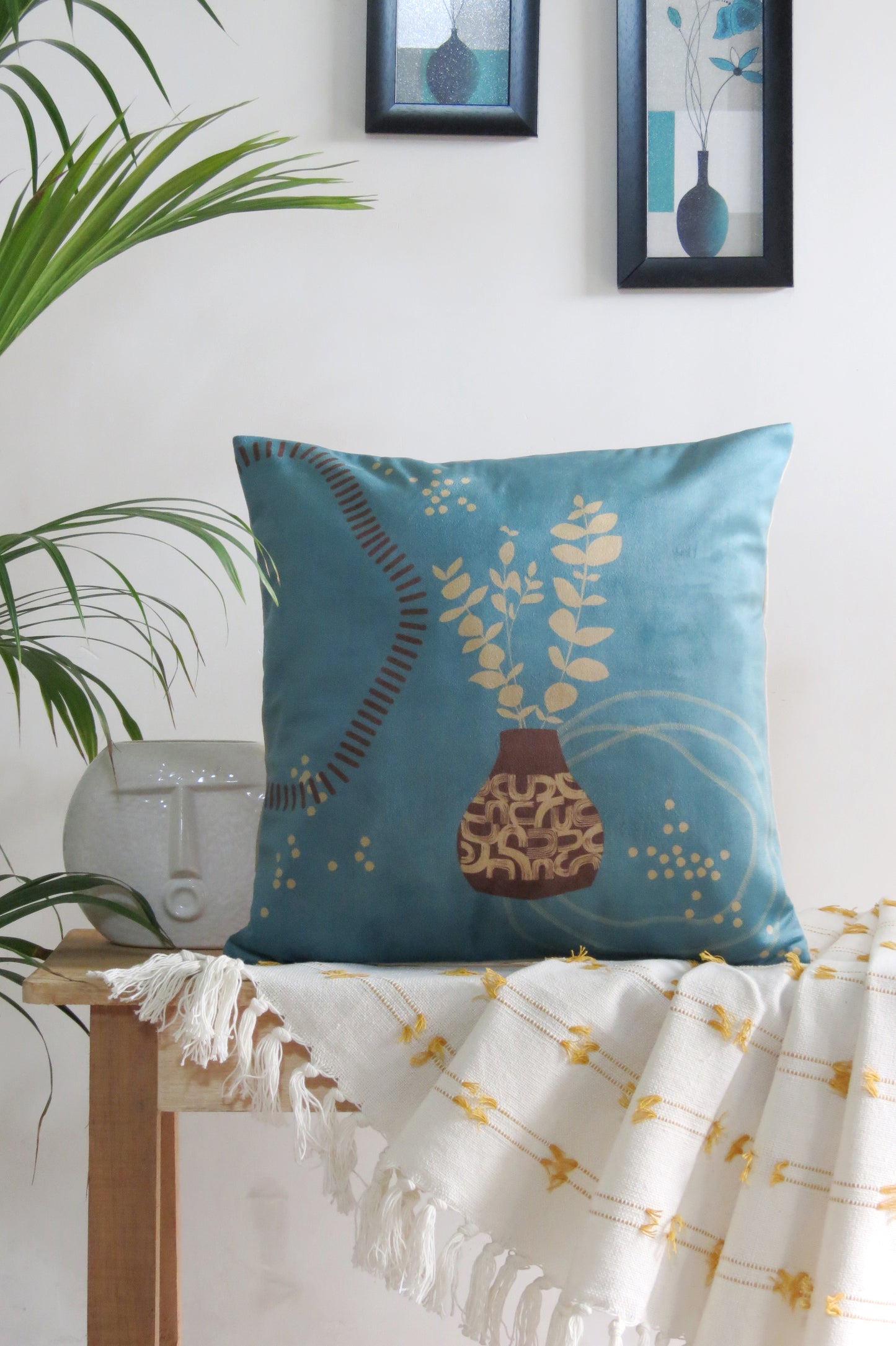 Abstract nature-inspired cushion cover