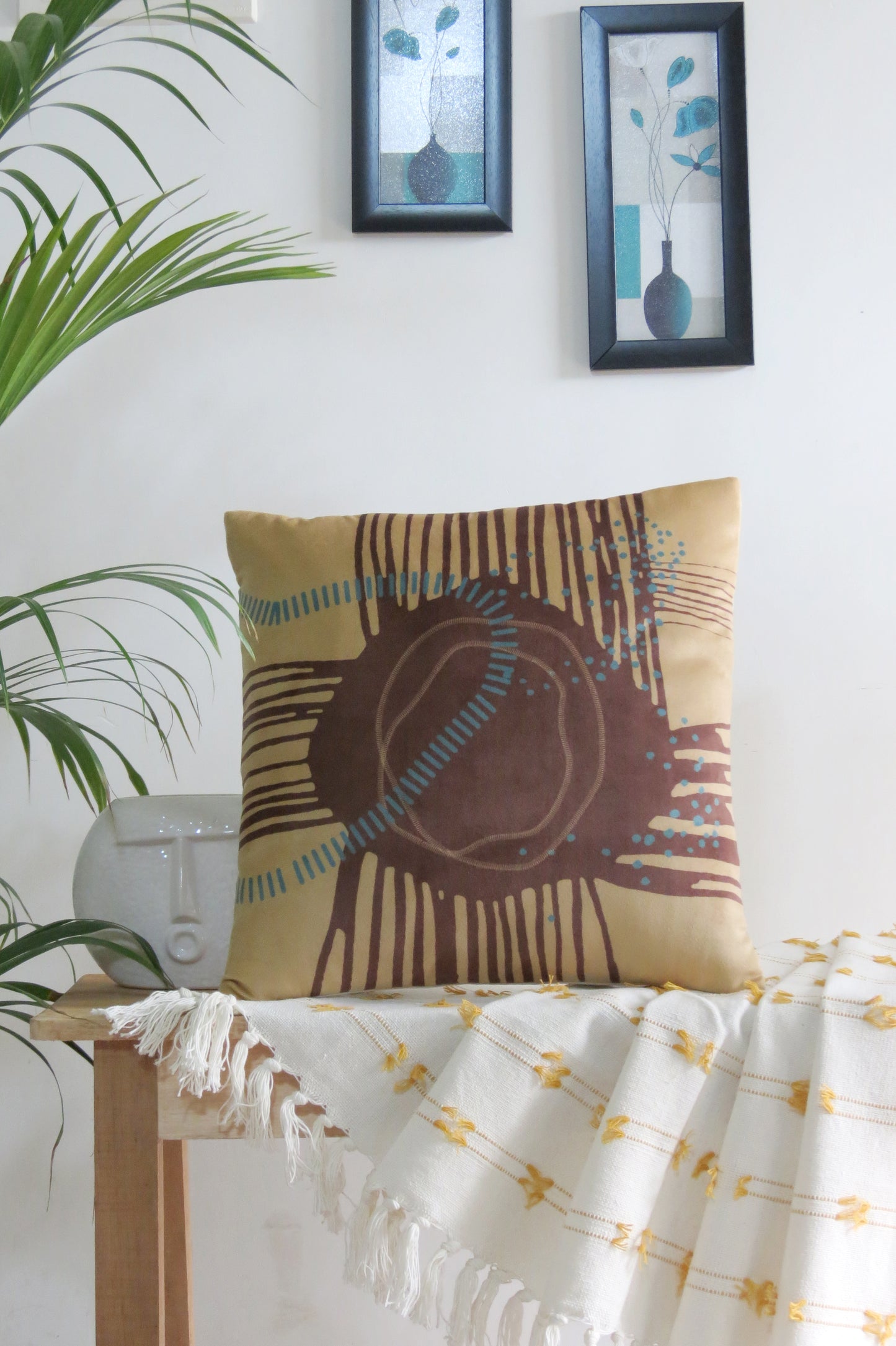 Abstract nature-inspired cushion cover