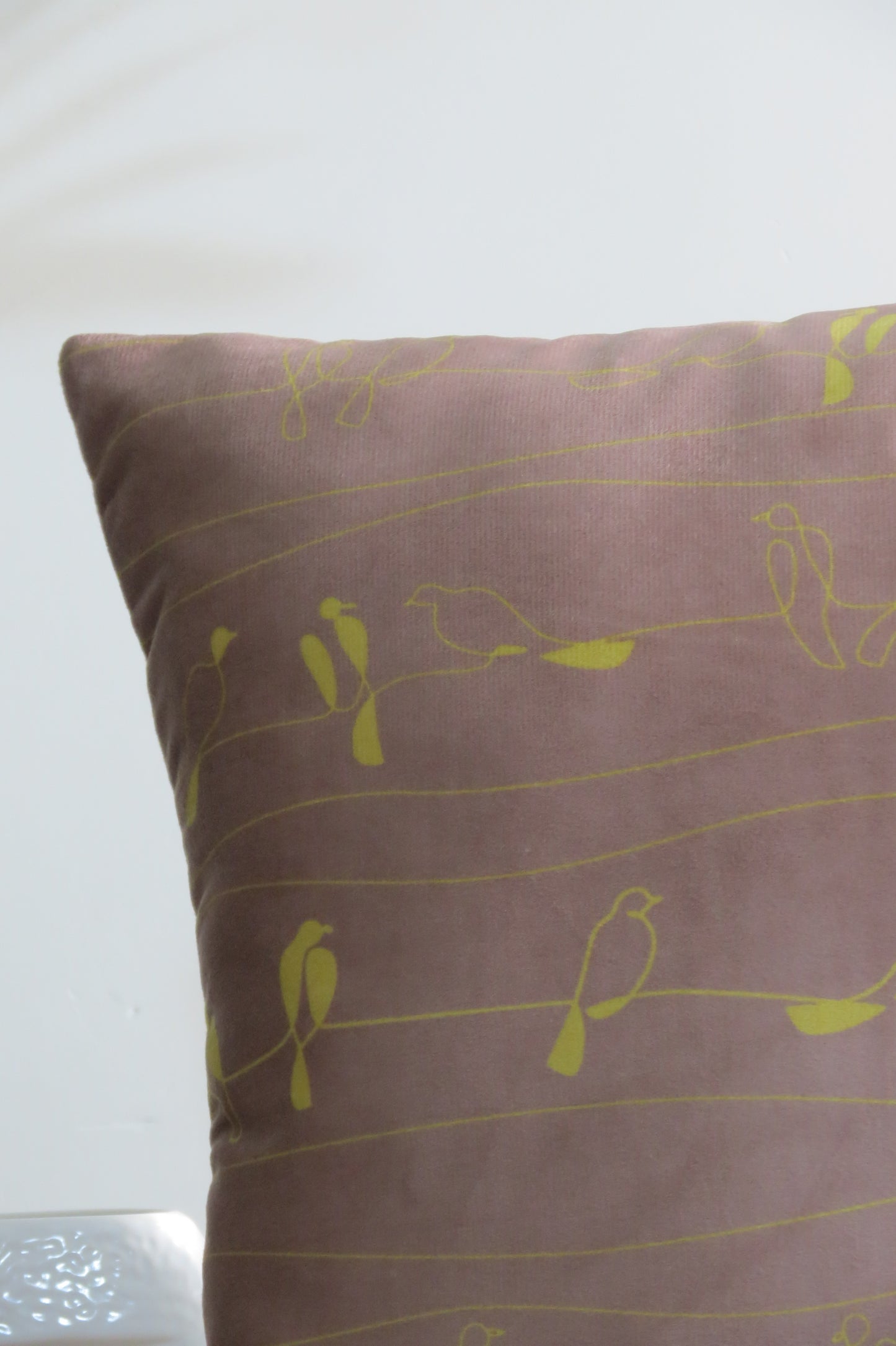 Line art bird printed cushion cover