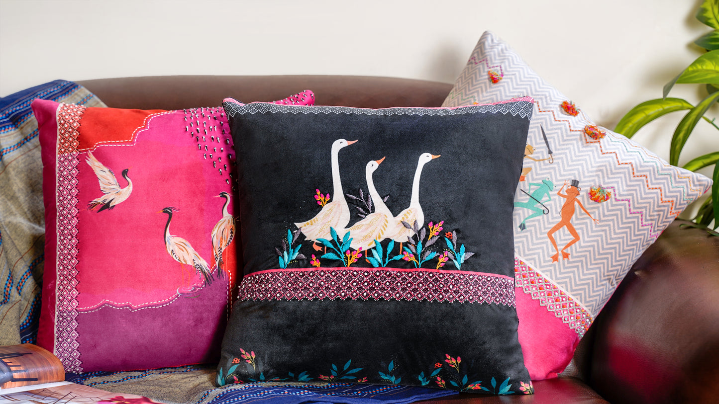 Pure joy graceful flamingos Cushion Cover 16 inch