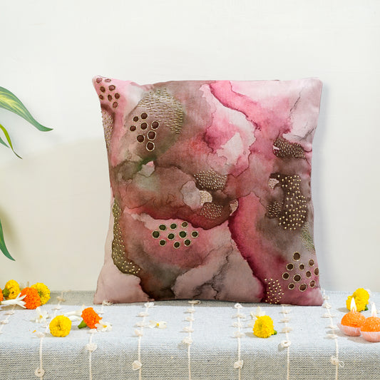 Elysium Dreamscape - "The Painted Sky" Pink and Grey Cushion Cover 16x16 inch