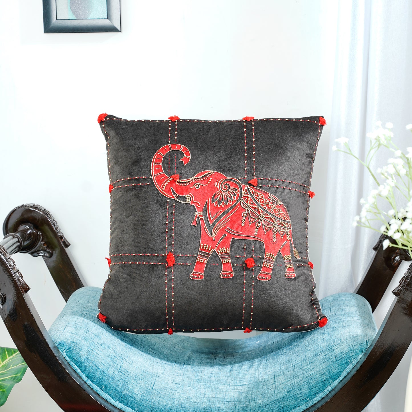 The Majestic Elephant Cushion Cover 16x16 Inch