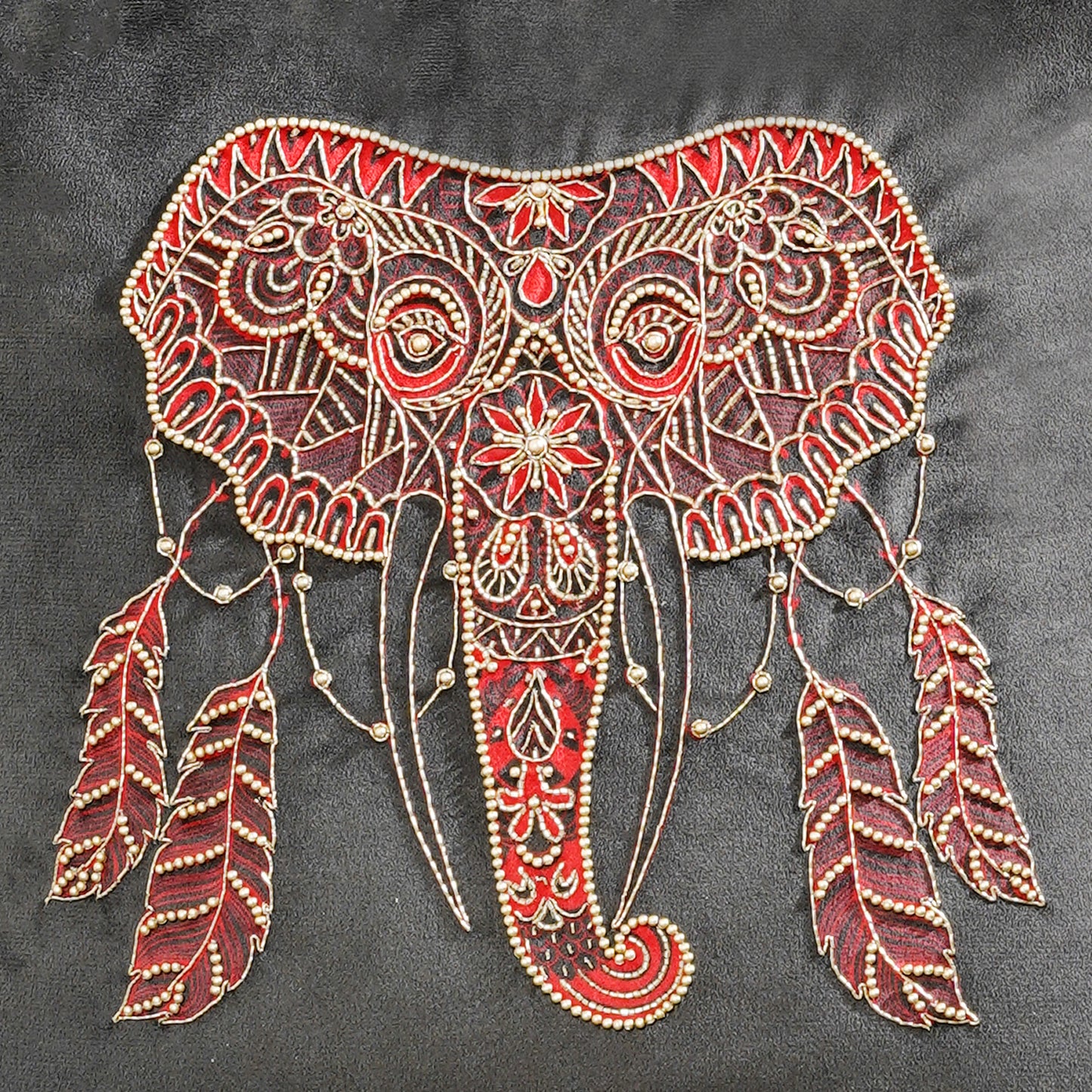 The Elephant's Adornment Cushion Cover 16x16 Inch