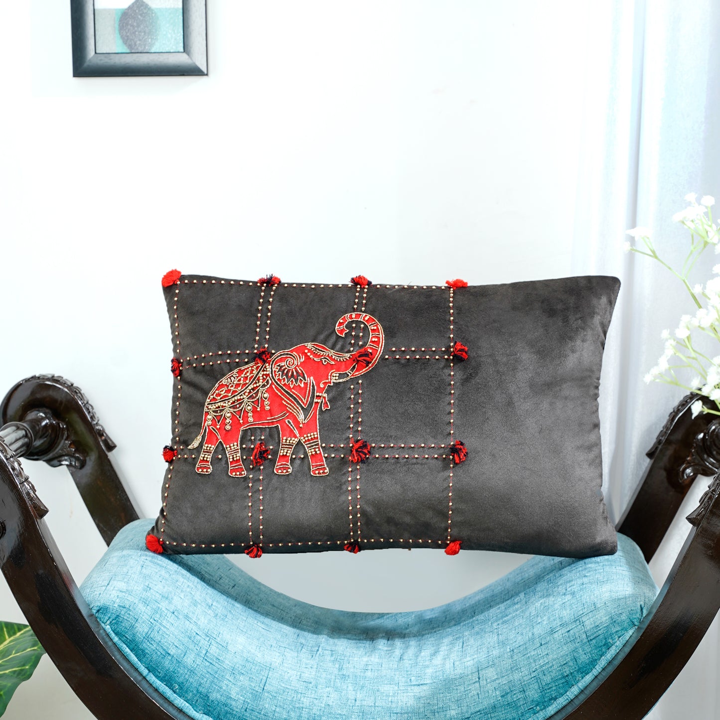 The Majestic Elephant Cushion Cover 12x18 Inch