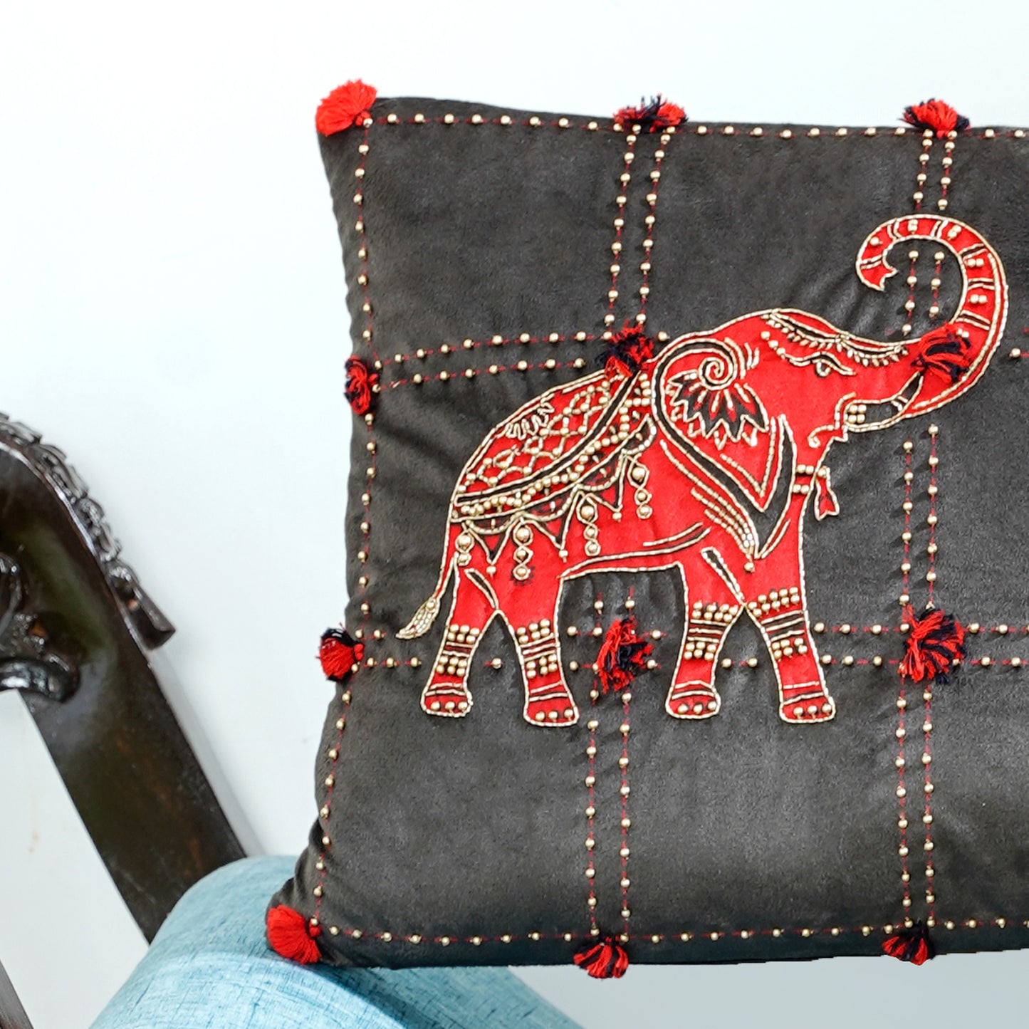 The Majestic Elephant Cushion Cover 12x18 Inch