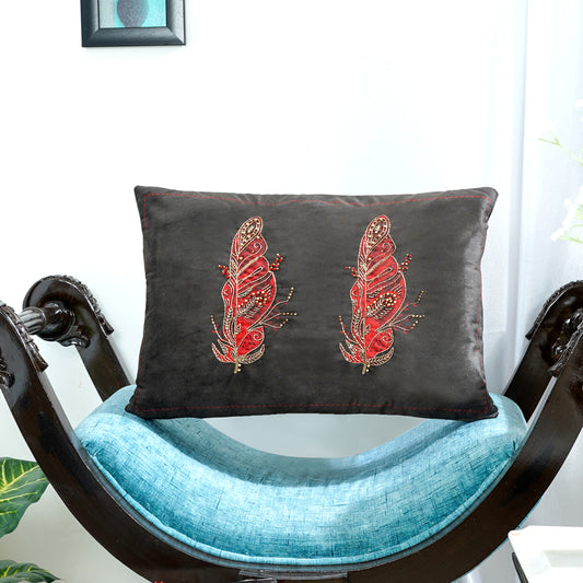 The Graceful Feather Cushion Cover 12x18 Inch