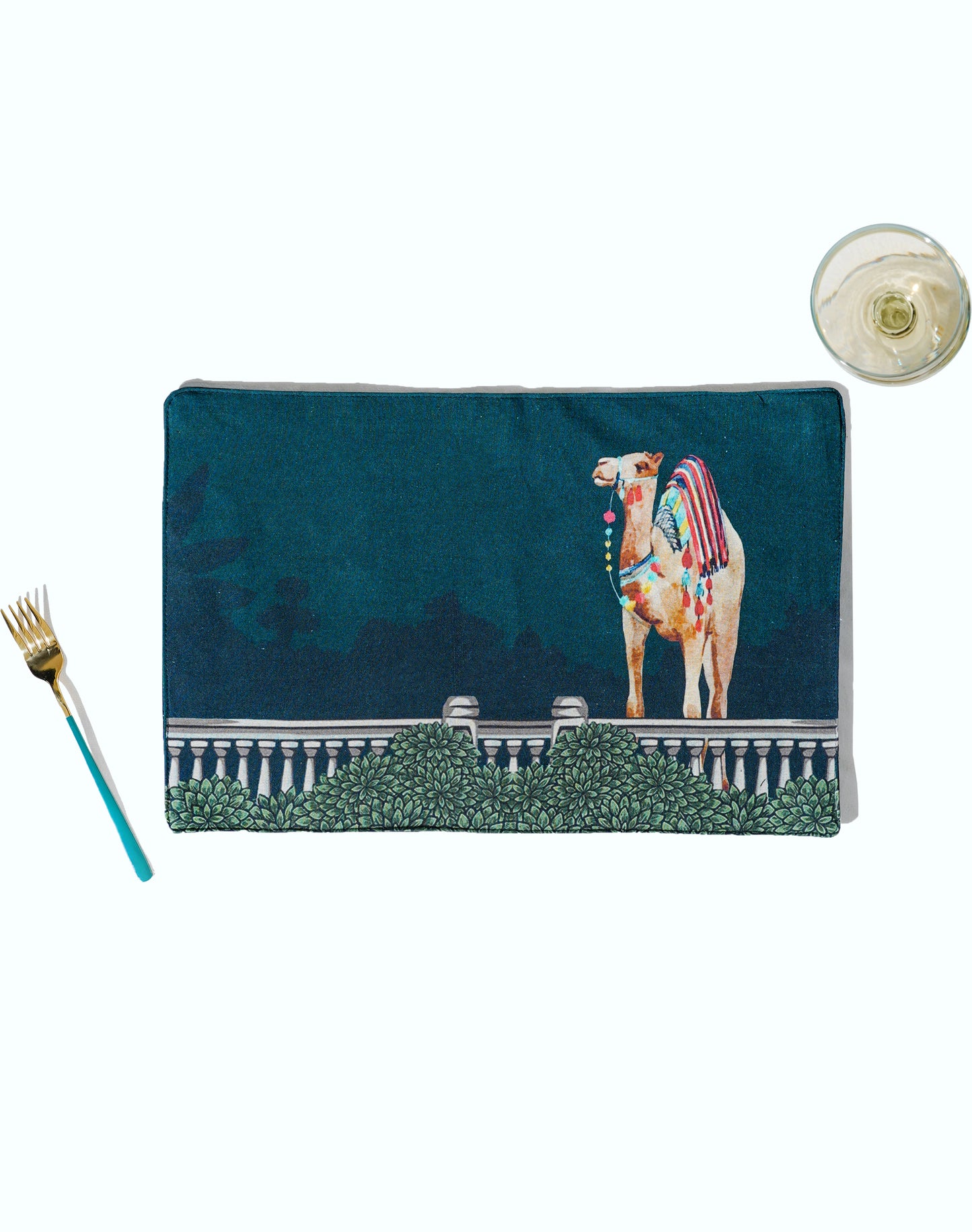 "Royal Opulence" Cotton Table Mat 12x18 Inch Set of 2